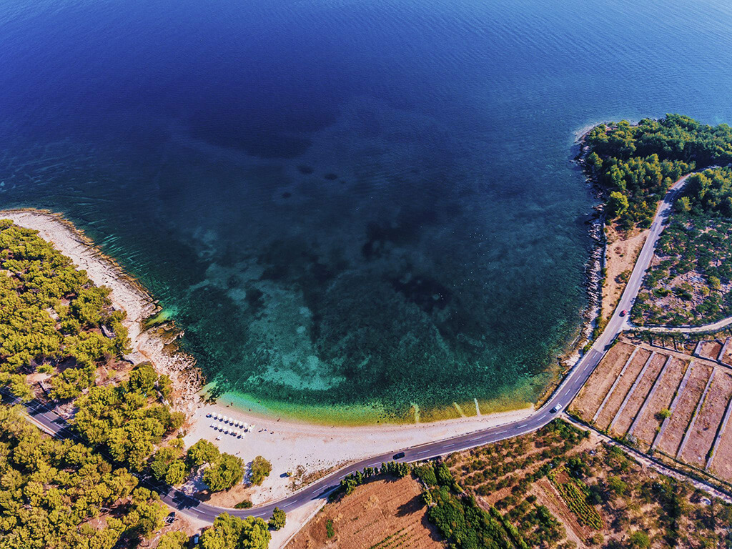 Campsite Bunja air view of the beach